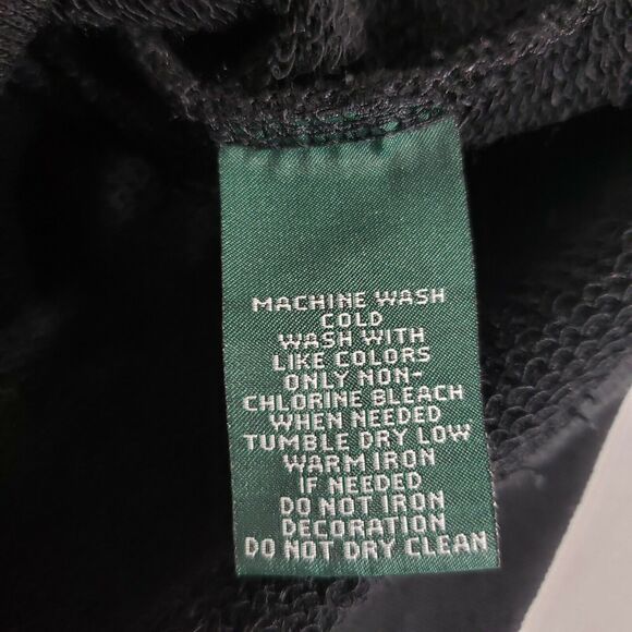 LRL Lauren Jeans Co Ralph Lauren Womens Large Sweatshirt Top Black Ribbed Crop - Picture 8 of 8